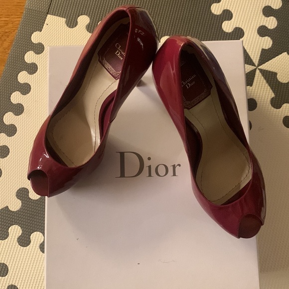 Burgundy Dior Peep Toe Pumps! - Picture 8 of 9